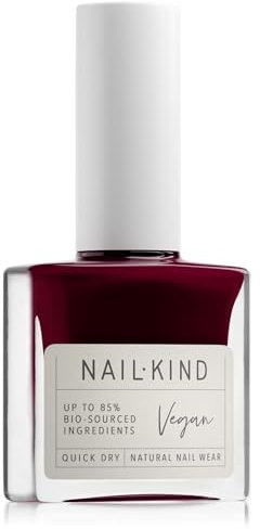 NAILKIND Burgundy Deep Red Nail Polish - Wine O’Clock - Classic-Red Nail Varnish - Vegan Nail Lacquer - Peta Certified Cruelty Free - Quick Drying Long Lasting Chip Resistant Manicure - 8ml
