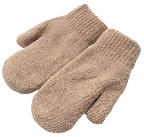 Insun Unisex Winterhandschuhe Strickhandschuhe Verdickte Warme Fausthandschuhe Khaki Large