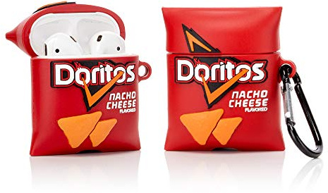 YIGEYI Airpods Schutzhülle aus Silikon, kompatibel mit Airpods 1 und 2, 3D-Cartoon-Abdeckung, niedlich, lustig [lustige Snack-Serie] (Doritos)