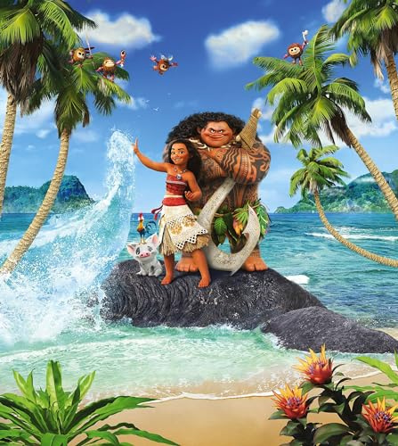 Komar Disney Vlies Fototapete - Moana Beach - Größe: 250 x 280 cm (Breite x Höhe) - Kindertapete, Mädchen, Kinderzimmer, Tapete - IADX5-012