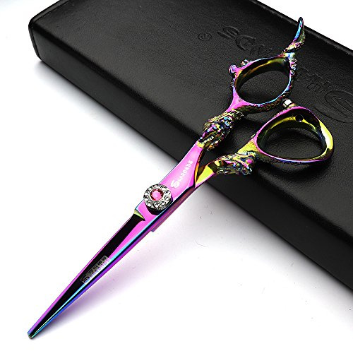Professionelles Haarschneidescheren-Set, 15,2 cm, Friseurschere, scharf, Friseur-Set für Damen/Herren/Kinder, 420c Edelstahl, Regenbogenfarbe (A)