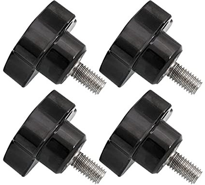YINSONG 4 x Star Head Screw M4 (8-50 mm) Black Star Screw Thread Thumb Screw Clamp Knob Star Screw Head Diameter 25 mm M4 x 15 mm