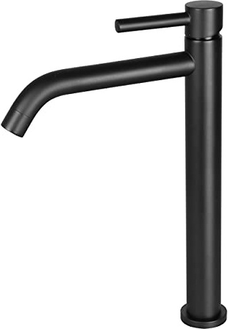 Differenz Wasserhahn Hoch 30,6 cm - Waschtischarmatur Matt Schwarz - Warm- und Kaltwasserhahn - Küchen-, WC- und Badezimmerarmatur - Keine Fingerabdrücke
