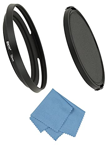 SIOTI 72mm Objektivhaube, 72mm ultradünne Objektivhaube, Vented+Alumina Material+Modisch, Reinigungstuch+Objektivkappe, kompatibel mit >12mm Fokus Weitwinkel Objektiv mit Gewinde (UT-72mm)