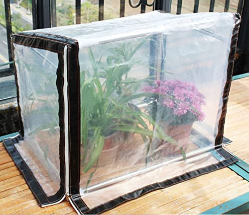 Serra da Giardino,Serra in PVC Impermeabile,con Porta per arrotolare la Serra,Trasparente,Resistente,Facile da Montare (Size : 120x80x(80-90) cm)