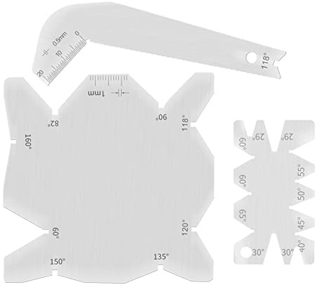 3 pièces/ensemble Jauges angulaires, outil d'affûtage de foret d'angle en acier de 118 degrés+ jauge d'inspection + jauge de mesure d'angle avec sac en PU pour affûteur de forets, scie à table