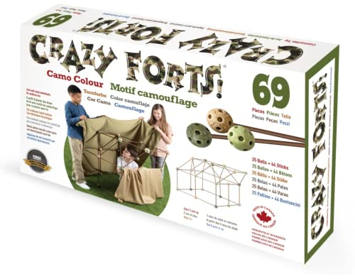 Crazy Forts - Camo Color - Bauset für Kinder ab 6 Jahren - Kreatives Fort Building STEM Spielzeug - Langlebiges und tragbares Kit - 69 Teile