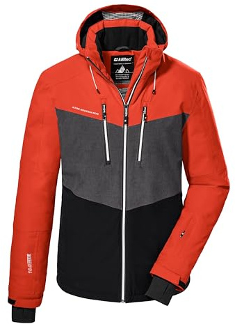 killtec Hombre Chaqueta de esquí/chaqueta funcional con capucha desmontable y paranieves KSW 45 MN SKI JCKT, dark orange, S, 38699-000