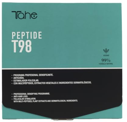 Tahe Peptide T98 Pack Programa anticaída del cabello: Tratamiento concentrado 6 x10 ml + Champú anticaída 300 ml