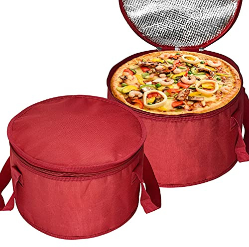 Yalin Confezione da 2 sacchetti rotondi per il pranzo, 31 x 19 cm, isolati termici, per pasticceria e torte, riutilizzabili, per friggere torte e casseruole per potluck, picnic e consegna di cibo