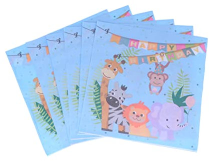 TOPBATHY 20stücke Dschungel Tier Servietten Wiederverwendbar Papier Servietten Mit Löwen Für Kindergeburtstag Partys Und Feierlichkeiten Tischdeko Für Und Zoo Themen