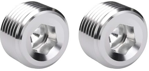 Podavelle 3/4 NPT Male Thread Allen Head Socket Pipe Plug Fitting Aluminum Silver, Pack of 2
