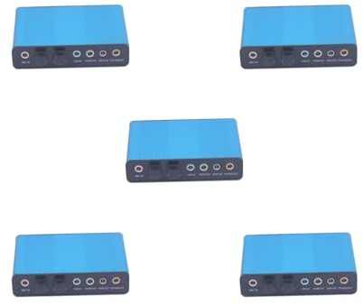5 set of USB External Sound Card 5.1 Surround Sound Optical Audio Sound Card, Blue