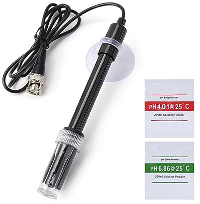 AUBEST TDS-Messgerät Ersatz PH Meter Elektrode Sonde Controller BNC Stecker Sensor mit Puffer Pulver 100 cm for Aquarium Hydrokultur Labor(1.2M)
