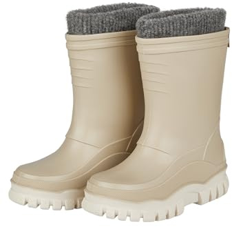 Sterntaler Unisex barn enfärgade, fodrade gummistövlar, Beige, 25 EU
