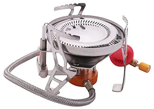 Sefdrert 1 Stück Outdoor-Doppelring-Gasherd, zusammenklappbar, elektrischer Herd, tragbar, zusammenklappbar, geteilter Herd, geeignet zum Wandern
