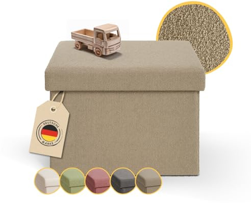 Laleni Sitzbank mit Stauraum Teddy Sitzwürfel Spielzeugtruhe 41x31 cm Taupe