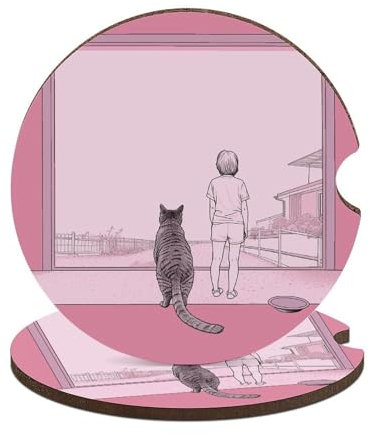 2 posavasos para automóvil, antideslizantes, absorbentes, para personas y gatos, accesorios universales para portavasos de coche con base de corcho de 2.6 pulgadas