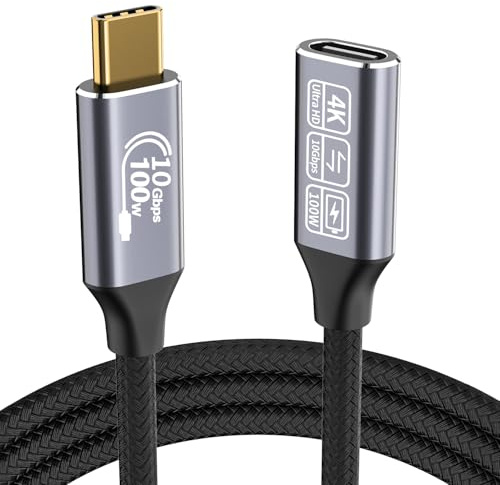 CAKOBLE usb c extension cable 2m,[10Gbps 4K@144Hz] usb c 3.2 extension cable 10gbps USB Type C 100W Fast Charge Data Transfer 4K@144Hz Video Display Lead Compatible for iPhone 16/15 MacBook,Galaxy S24