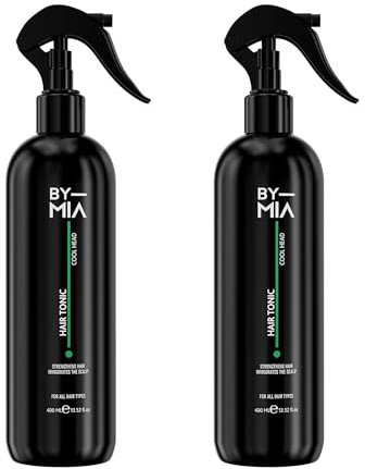 BY MIA Tonico per capelli per uomini e donne, 400 ml (confezione da 2), tonico per cuoio capelluto, rinforza i capelli, promuove la crescita sana dei capelli, fresca e rinfrescante, formula