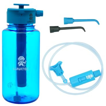 Lunatec® Mist, Shower and Hydration Spray Water Bottle Bundle. Includes BPA Free 1000ml Spray Bottle, Tube Extension, Bidet and Water Flosser Precision Tips.