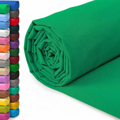 A-Express 100% Baumwollstoff - 150 cm (60 Zoll) Breit – Uni Baumwoll stoff Meterware - Ideal für Patchwork, Nähen, Vorhang, Futter, Bettwäsche, Schneiderei, Kissenbezüge - Flaschengrün 0.5 Meter