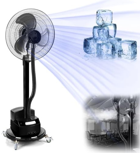Ventiladores de pedestal oscilantes de vapor frío con depósito de agua, ventiladores oscilantes de vapor frío para exteriores, ventiladores de pie industriales, ajuste de velocidad del vient