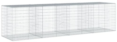Panier de Gabion, Panier à Pierre Gabion Mur de Soutènement Clôture de Jardin avec couvercle 400x100x100 cm fer galvanisé