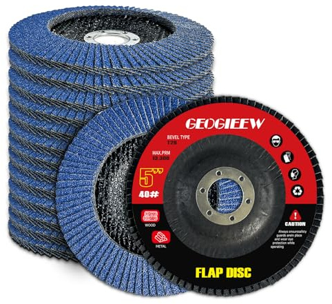 GEOGIEEW Disco Lamellare Ø 115mm, 20 Pezzi - Grana 40/60/80/120 per Smerigliatrice Angolare, Adatto per Acciaio Inossidabile, Metallo e Legno