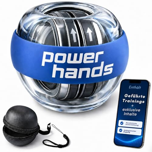 Power Hands - Gyro Ball – Giroscopio de Mano para Recuperación, Fortalecimiento y Ejercicios de Muñeca y Antebrazo – Pelota de Rehabilitación y Entrenamiento Deportivo - Hand Grip