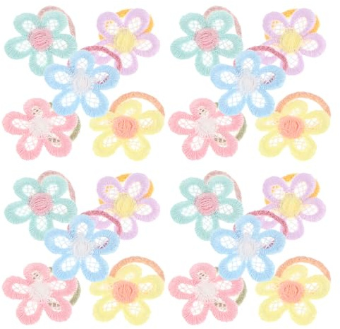HEALSOPTHY 30 Stück Teiliges Haargummis mit Blumenmuster Weiche Elastische Mini Haargummis für Kleinkinder Schonend Bequem Mädchen Haarschmuck für Junge Mädchen und Teens