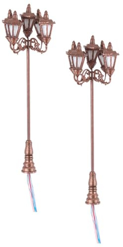 ZUNOXAZ 2pezzi Luce da Cortile Mini Casa Bambole Lampada Decorativa Lampione Resistente Stabile Tavolo di Sabbia Paesaggio Ornamentale