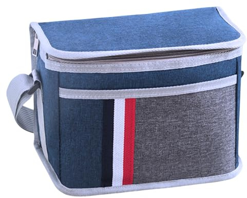 OnlyPRIME Bolsa Térmica Porta Alimentos 6L Negra, Bolsa Nevera Pequeña Impermeable con Aislamiento, Lunch Box Isotérmica con Asa Acolchada y Bolsillos para Trabajo Oficina Picnic