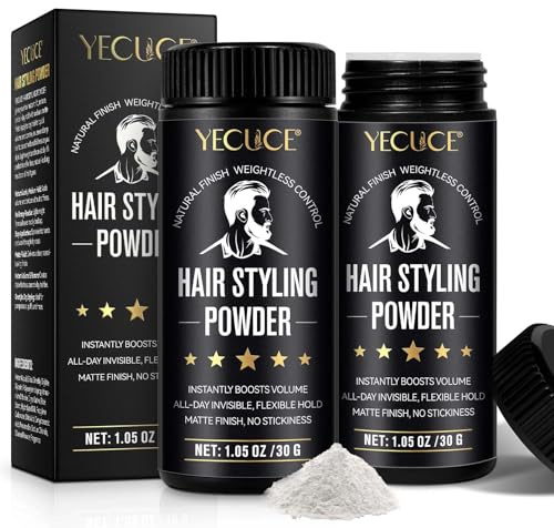Hair Styling Powder for Men & Women, Texturizing & Volumizing Powder with Matte Finish, Long-Lasting Strong Hold, Oil-Free & Lightweight for Natural Root Lift – 2-Pack, 60g (30g x 2)