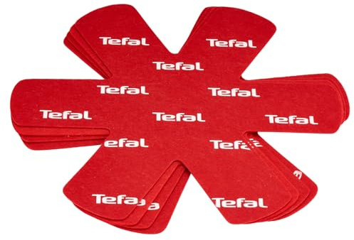 4 Protèges-poêles Tefal Évite les rayures Prolongent la durée de vie de vos poêles et casseroles Poêles Sauteuses Woks Matière souple Feutrine 38 cm Rouge K2203004