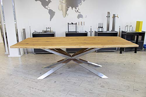 KTC Tec Kreuzgestell Edelstahl V2A poliert GX 80x40 L1600 Esstisch Tischgestell Wohnzimmer Tisch Küchentisch Tischuntergestell X-Gestell