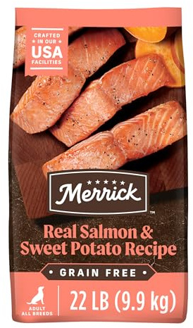 Merrick Premium Grain Free Dry Adult Dog Food, Wholesome And Natural Kibble With Real Salmon And Sweet Potato - 22.0 lb. Bag