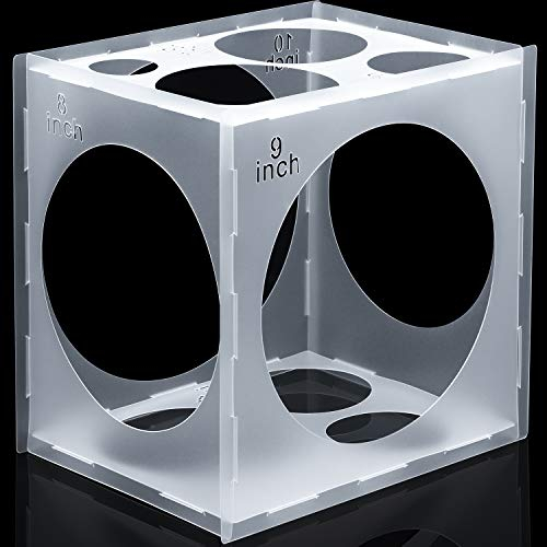 11 Fori Scatola Cubo Pieghevole per Palloncini in Plastica Strumento Misurazione dell'Aerostato per Festa di Compleanno Matrimonio Decorazioni Palloncini, 2-10 Pollici (1 Pezzo)