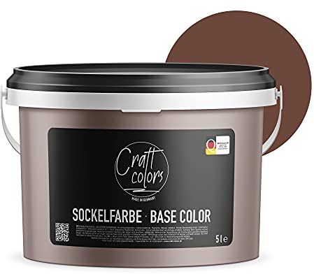 Sockelfarbe 5L Dunkel Braun | hochwertige Farbe für Beton, Mauerwerk, Kellerwand, Fassade & Dachflächen | Nassabriebklasse 1 | Made in Germany |Wetter & UV-Beständig