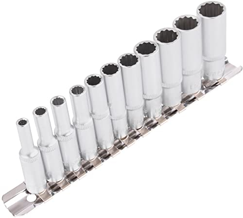 TECPO Vielzahn Steckschlüssel Satz 1/4 Zoll Stecknüsse 4-13 mm Steck Nuss Nüsse