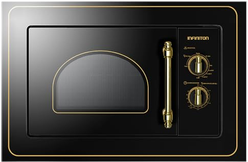 Infiniton Microondas Integracion Rustico IMW-RU20, 800W, Grill 1000W, apertura con tirador, 24,5 cm plato, 8 programas, temporizador 95 min