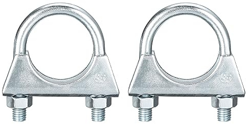 sourcing map Muffler U-Bolt Clamps for 35mm(1-3/8) Diameter Exhaust Tail Pipe, 2pcs Exhaust U Clamp Saddle Type U-Bolt Clamps