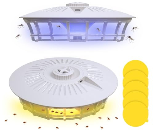 ZOYDP Flohfalle, Flohfalle für Wohnung, Flohfalle mit 5 Klebescheiben, Ungiftig Geruchloser, 4 Lichtmodi, Flohfalle für Wohnung Testsieger, Flohfalle Elektrisch für Wohnzimmer, Küche, Schlafzimmer