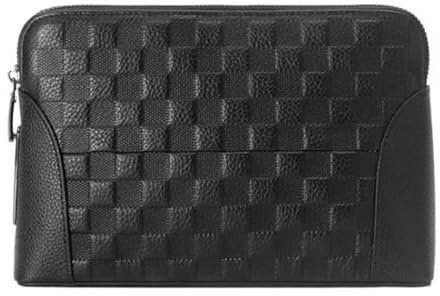 Monzi Leder Handgelenktasche für Männer mit Fingerlock - Herrentasche Leder Tasche Bag Neu, (Schwarz), Einheitsgröße, keylock - Finger/Sicherheit (Echt leder)