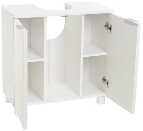 LOLAhome Mueble para Lavabo suspendido Blanco con Textura de 60 cm