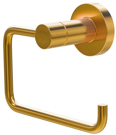Amig - Toilettenpapierhalter Mod. Gorliz-4 | WC-Rollenhalter Mit Schrauben inklusive | 125 x 63 x 97 mm | Edelstahl und Zamak | Matt Gold