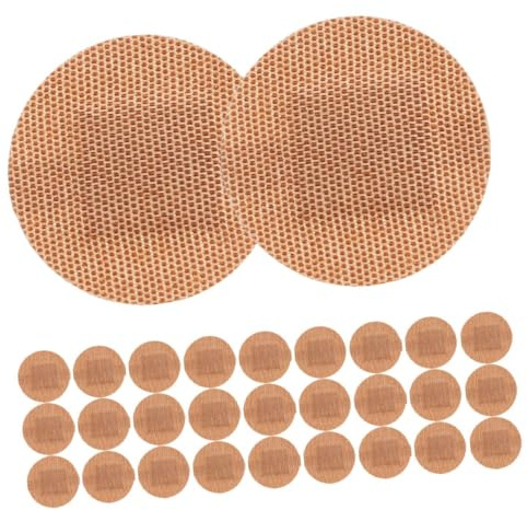 MUCKLILY Breathable Elastic Cloth Bandages 50pcs, Large 38mm Round Adhesive Wound Care Patches for Fingers and Joints, Sensitive Skin Fixation Bandage for Hiking and Daily Use