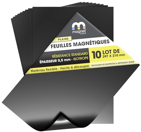 TMS A4 Magnetic Sheets - Magnets for Crafts, 0.5mm Flexible Magnetic Sheeting for Cutting Dies, Art Folders - Make Your own Fridge Magnets for Kitchen, Home and Office (10 Pack) by The Magnet Shop