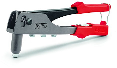 Novus Pince à rivets aveugles N-10 - Riveuse professionnelle avec 15 rivets aveugles en aluminium - Pince à riveter avec ressort de rappel pratique