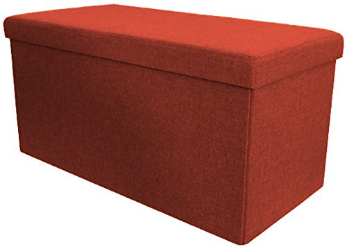 Tata Home Pouf Contenitore Mich Scatola Sgabello Poggiapiedi Pieghevole Salvaspazio in Poliestere Misura cm 76x38x38 Colore Bordeaux